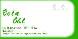 bela ohl business card